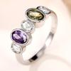1Pc Fashionable and Fashionable Color Ring, Fashionable and Colorful Synthetic Zircon Ring.