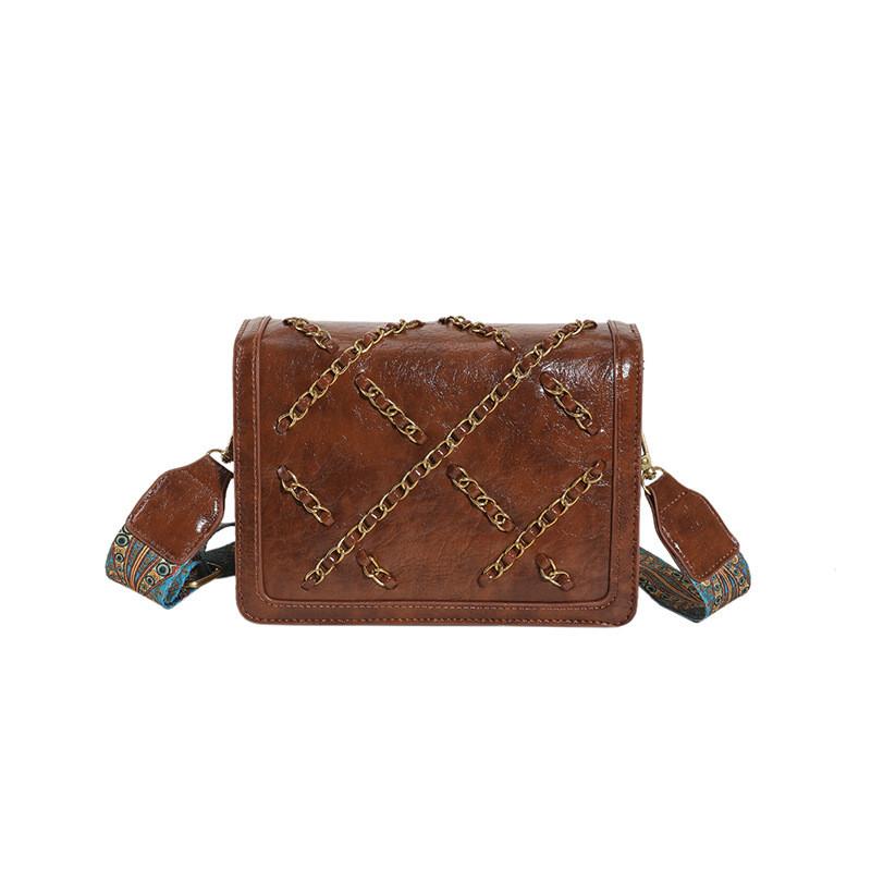 IELGY Simple Fashionable All-Match Bag Korean Version Popular Diamond Chain Shoulder Messenger Bag