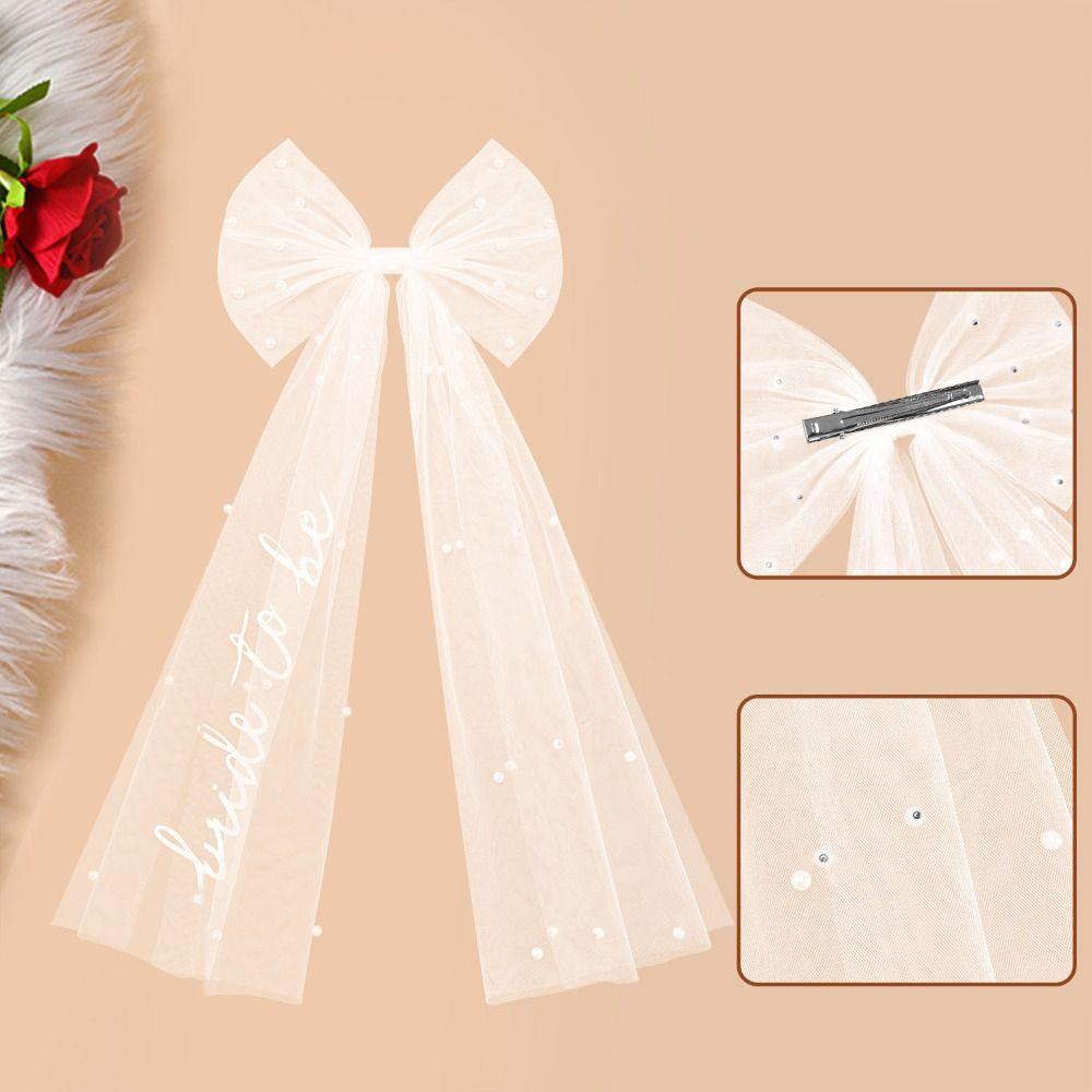 Flower Bridal Veil Pearl Wedding Gauze Sweet Marry Veil  Bride Accessories