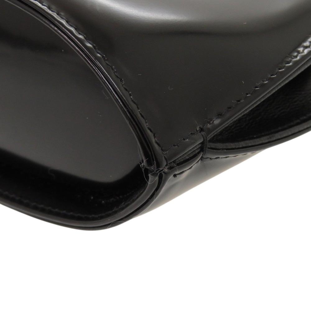 Used AUTHENTIC Salvatore Ferragamo 213494 Gancini Wanda Mini Hand Bag Black Leather