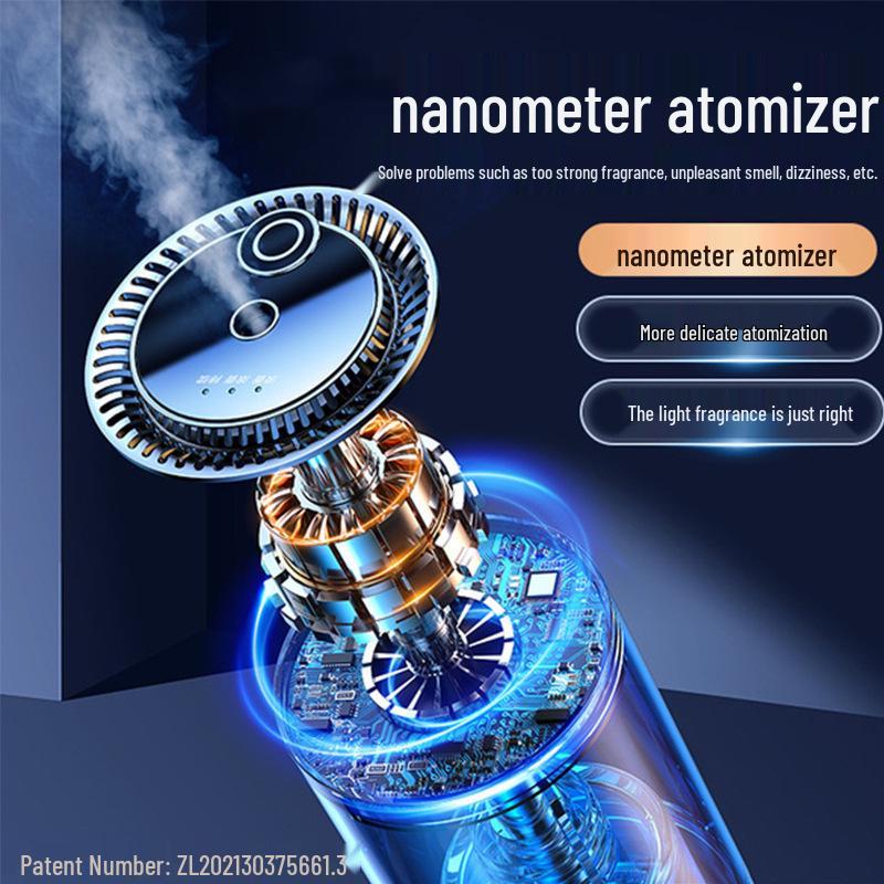 Kafeile Dual-Use Smart Air Freshener: Osmanthus Cologne Fragrance Automatic Spray Essential Oil Diffuser for Car & Home.