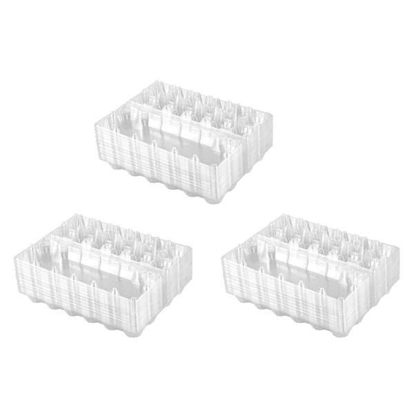 24Pcs Plastic Egg Cartons Bulk Clear Chicken Egg Tray Holder for Family Pasture Chicken Farm Business Market- 12 Grids
