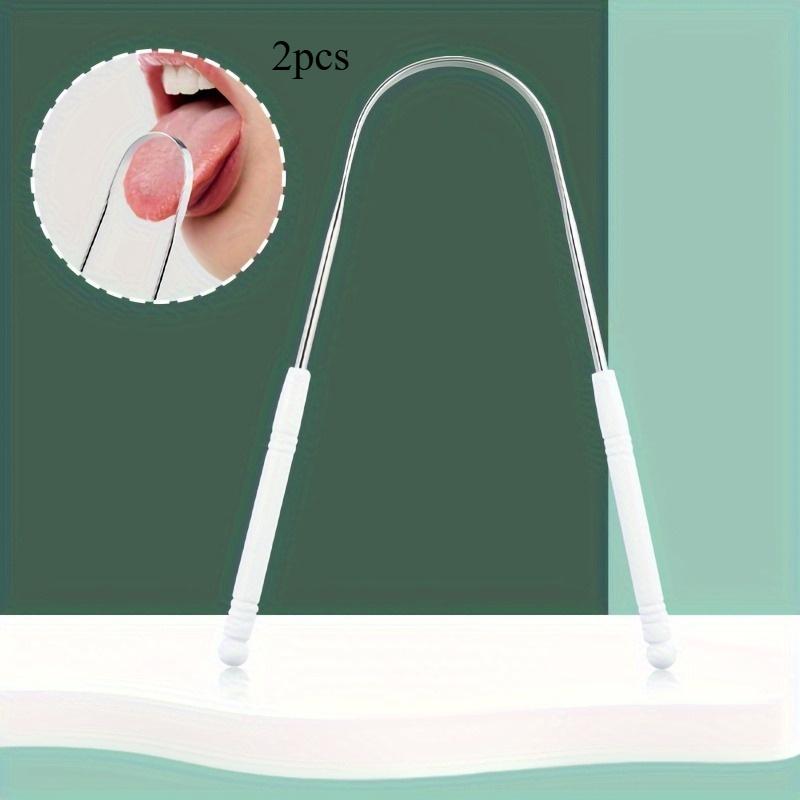 

2Pcs Tongue Scraper Cleaner - Durable Metal Tongue Brush To Coating, Bad Breath, Improve Oral Hygiene, Mouth Care Accessory