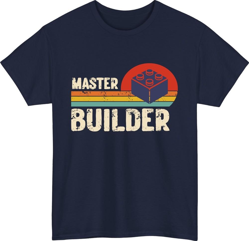 Master builder funny tshirt retro toy building blocks creative gift tee top S