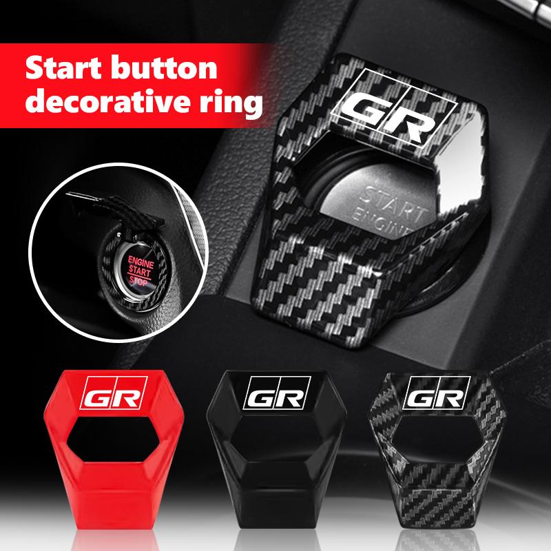 For Toyota Car One Click Engine Start Stop Switch Button WKHF8 Protective Cover Ignition Device Cover Supra Aygo Prado RAV4 Hilux