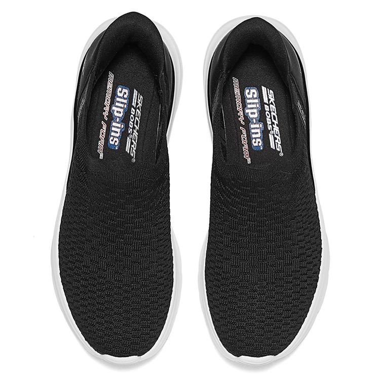 Skechers Slip-Ons Comfortable Versatile Low-Top Casual Shoes Women Sneakers Black White 117619-BLK