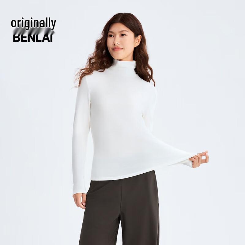 Benlai Women's High-Neck Slim-Fit Long Sleeve T-Shirt