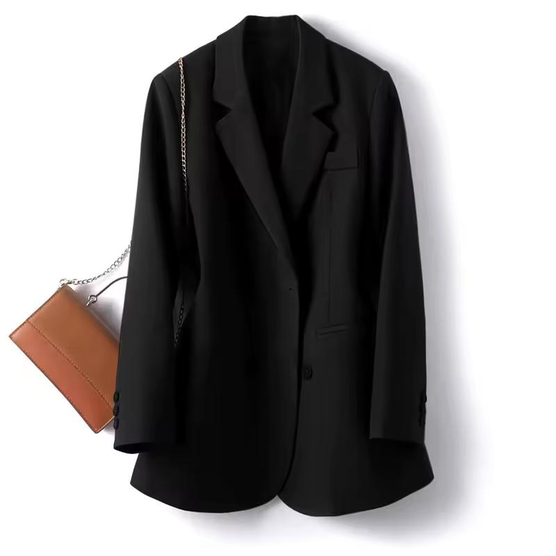 Frühling Herbst Damen Blazer All-Match Casual Umlegekragen Langarm Anzugjacke für Damen Oberbekleidung Büro Dame Blazer