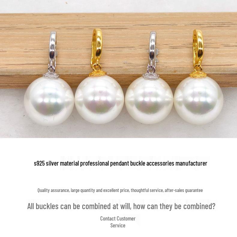 2025 Sterling Silver S925 Pearl Agate Bead Rope Universal Buckle Holder