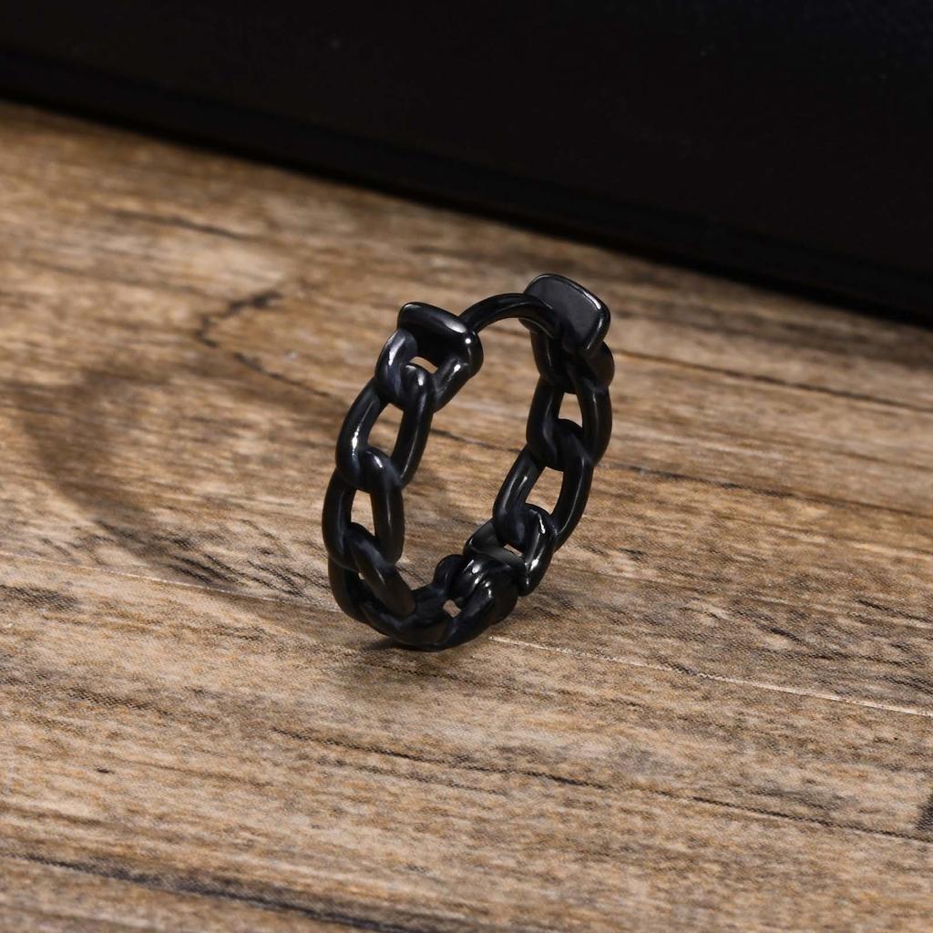 Men's Vegan Chain Hoop Earrings, Waterproof Stainless Steel Cuban Chain Round Huggie Earring for Male Boys Gifts Jewelry