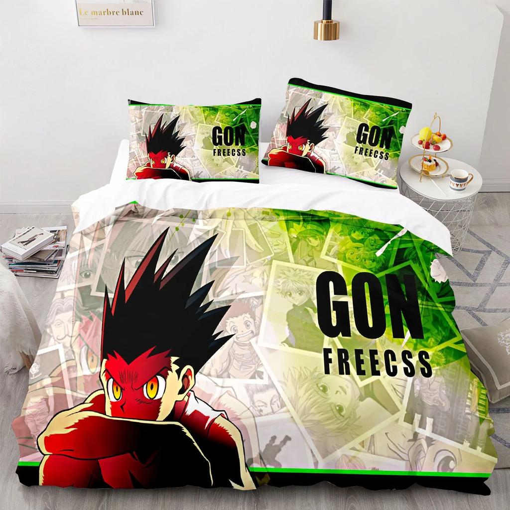 Children's Bed Linen Hunter×Hunter Bed Linen Set featuring Pilowcase,3D Anime Carton Print Children's Beding Set