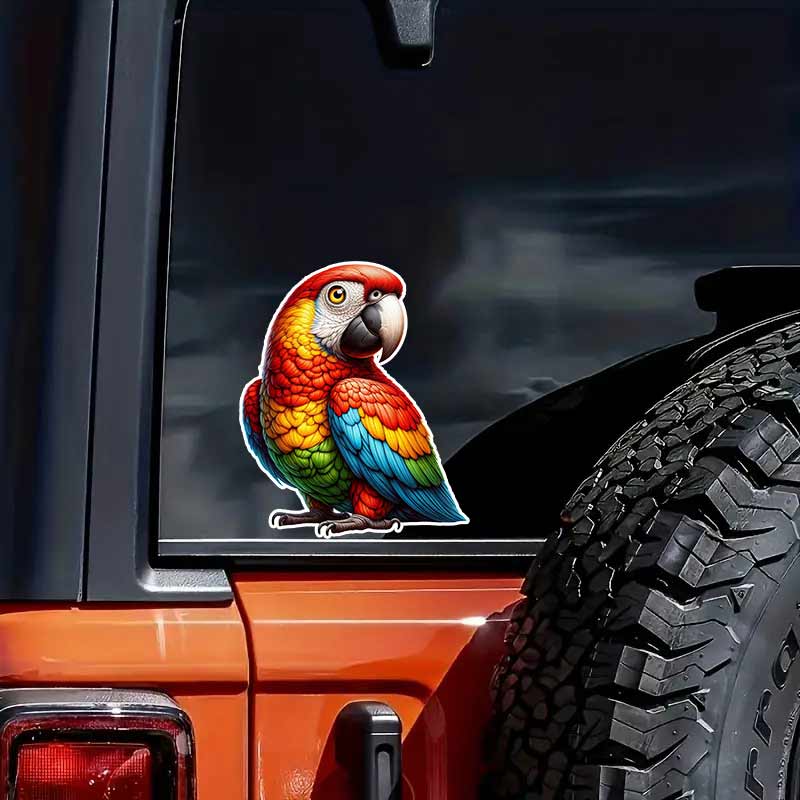 Funny Parrot Car Sticker Vinyl Decal Waterproof Rear Window Motorcycle Camper Bumper Truck Laptop Decoration TM311