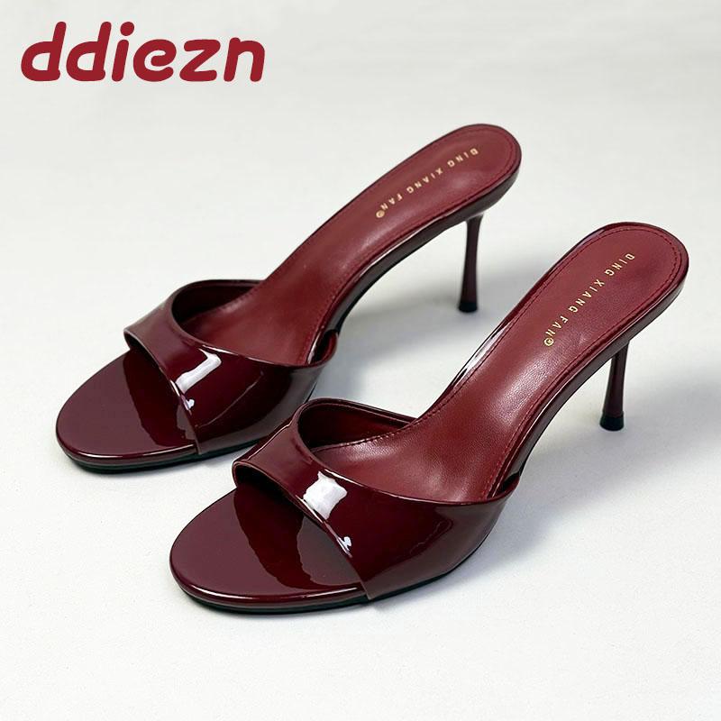 Fashion Luxury Female Slides Footwear Ladies High Heels Pumps Shoes 2025 New Fashion Round Toe Slip On Women Stiletto Heels Shoes