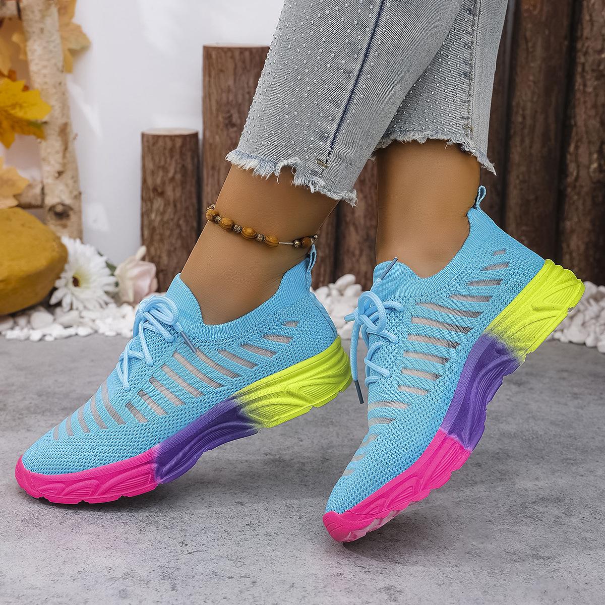 

Модные женские кроссовки, хит продаж, сетчатые, легкие, с мягкой подошвой, для бега, на ремешке, дышащие, модные, размеры 35-42, женская спортивная обувь 35 небесно-голубой