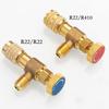 2 Pieces Refrigerant Safety Valves Brass Flow Control Valves Coolant Safety Valves Adapter R22/R410 Connections