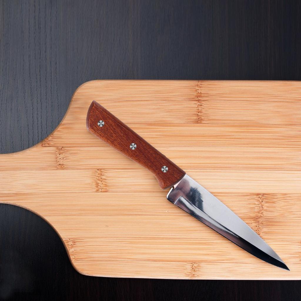 2pcs Solid Wood Knife Handles With Hole Kitchen Knife Guard Handle Replacement Anti-Skid Grip Handmade Knives Accessories