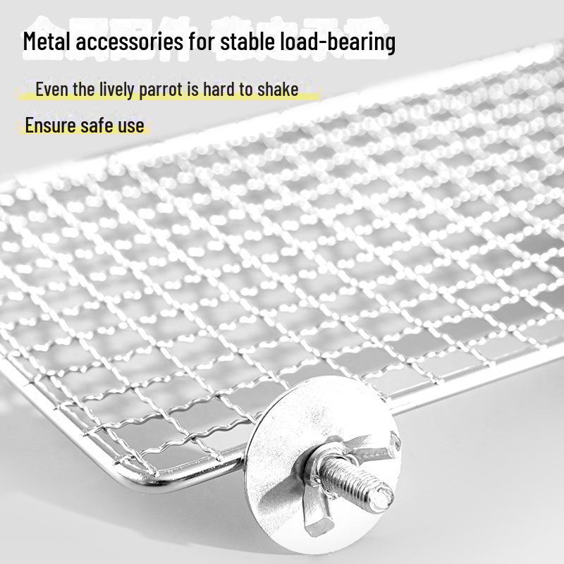 Platforma na hračky pro ptáky z nerezové oceli - Design tygří kůže a černého fénixe pro ptačí klece