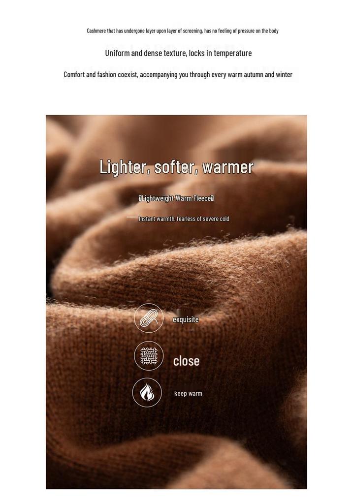 Round Neck Color Block Knit Cashmere Sweater - Loose Slimming Long Sleeve Fake Two-Piece for Autumn/Winter Women
