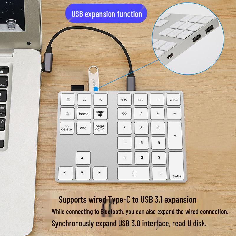 Bluetooth Mini Wireless Keyboard - Silent, Portable, Aluminum Alloy, Compatible with Laptops, iOS, Mac, and External Devices