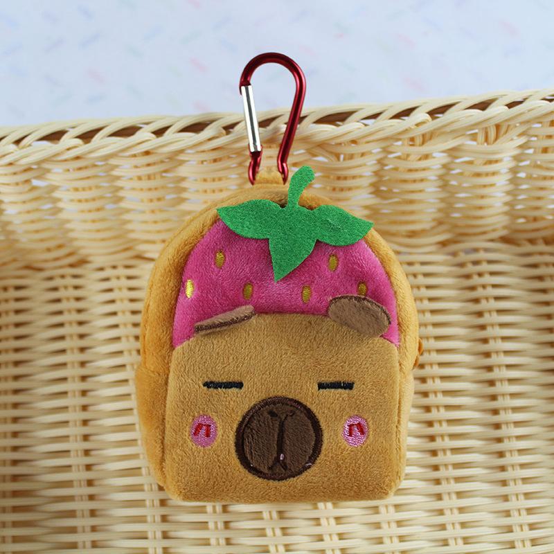 Kawaii Animal Plush Coin Purse for Children Portable Mini Pocket Earphone Key Lipstick Organizer for Girl Protector for AirPod