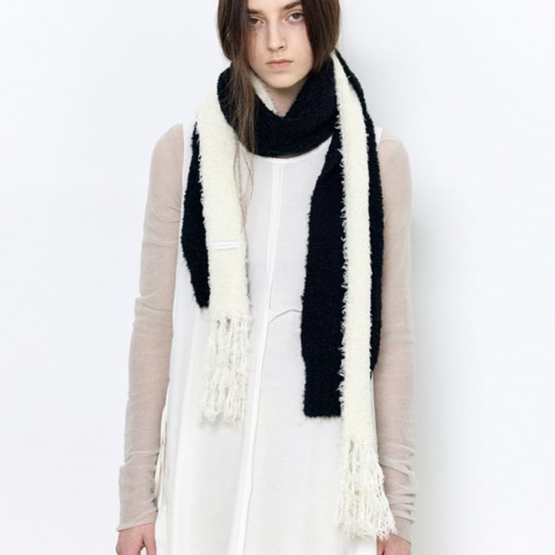 INSILENCE WOMEN Knit Tassel Muffler IVORY