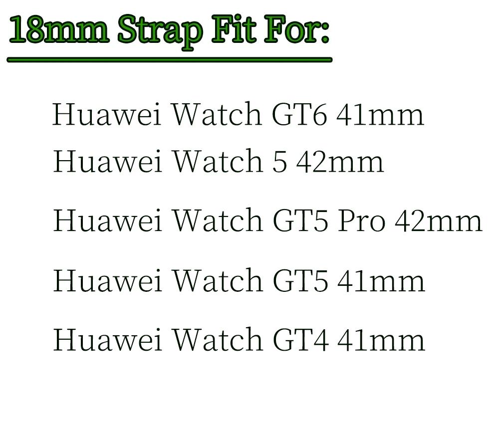 18mm Universelles Armband für Huawei GT6 5 4 41mm Silikon Verstellbares Damenband für Huawei GT6 5 4 41mm GT5 Pro 42mm Armband Armband