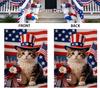 Patriotic 4th of July Cat Garden Flag 12.5x18 Inch Double Sided Outside, Memorial Day Floral Yard Outdoor Flag