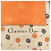 Auth DIOR Emblem Logo Scarf Large Dot Orange Di1512cc Used