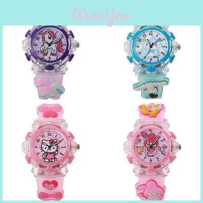 Hello Kitty Childrens Quartz Watch With Night Light And Silicone Band For Kids Gift