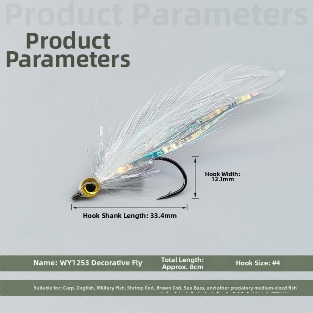 4pcs Lightweight Streamer Fly Lure Long-Lasting Fishing Flies Set Fly Fishing Lure  River Fishing