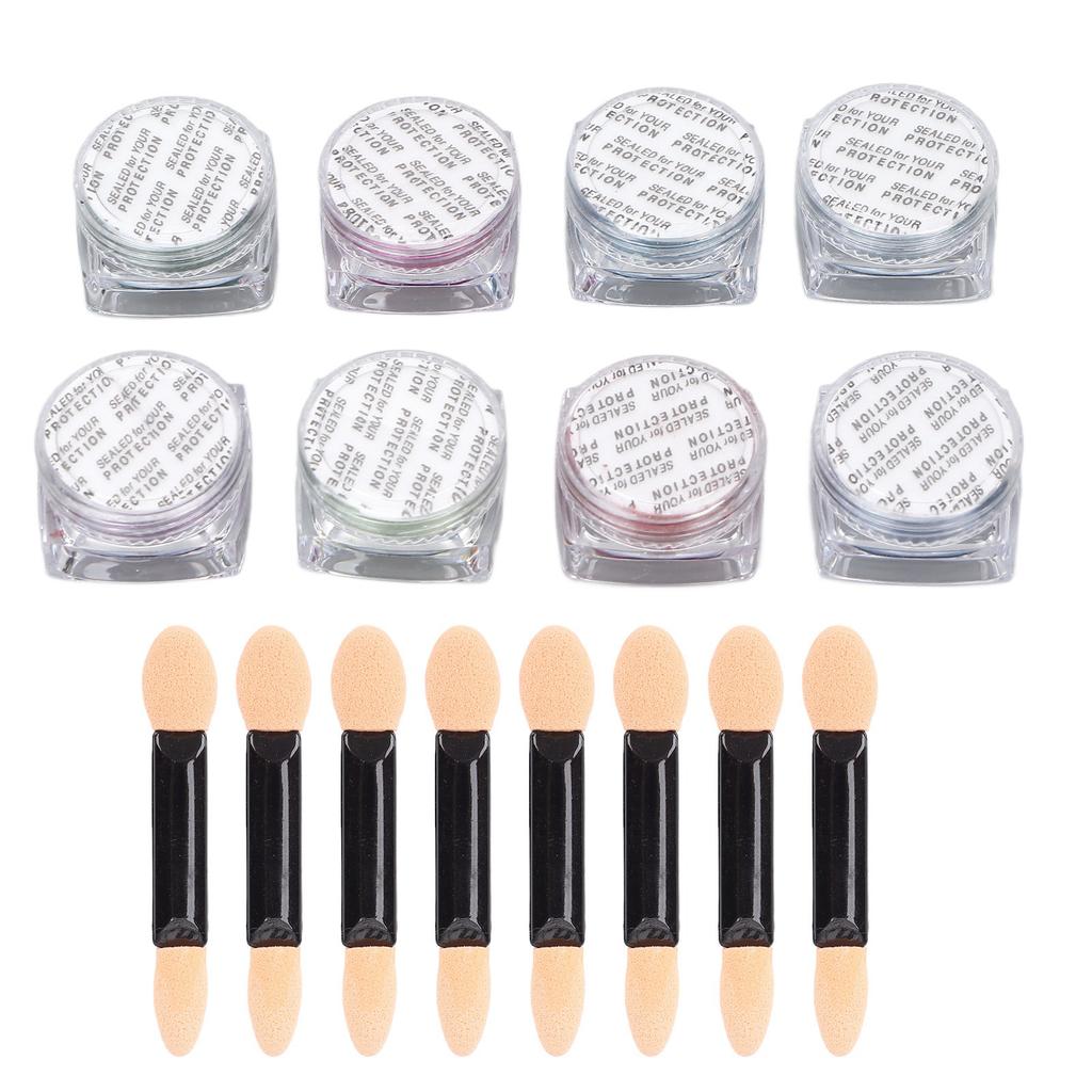 8 Colors Nail Powder Shiny Nail Art Powder Decorative Manicure Tool For Home Nail Salon