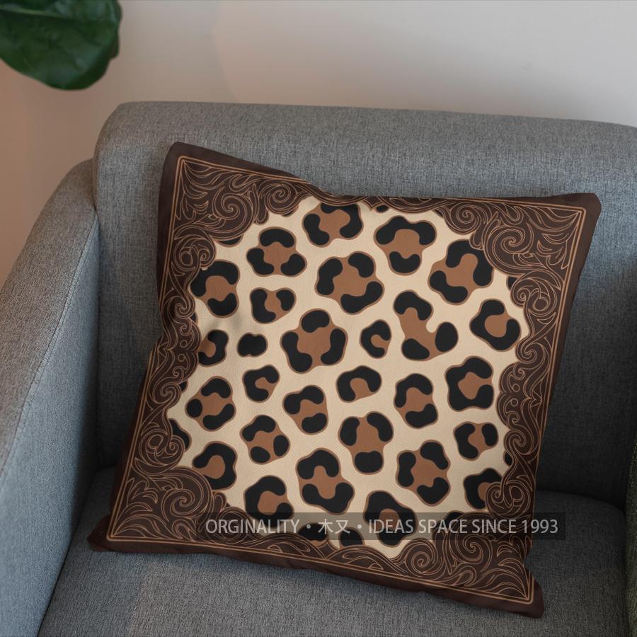Federa per Cuscino Decorativa 2D con Fantasia Leopardo e Serpente Copricuscino Adatto per Divano Camera da Letto Auto