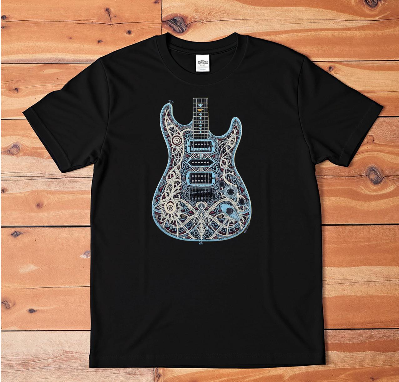 Electric Guitar Graphic T-Shirt White Tee Music Rock Band Instrument Art Unisex 3XL