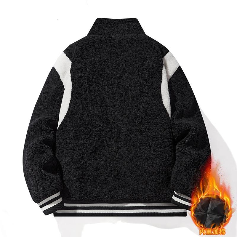 Lamb wool coat winter new men's lamb wool stand-up collar thickened coat