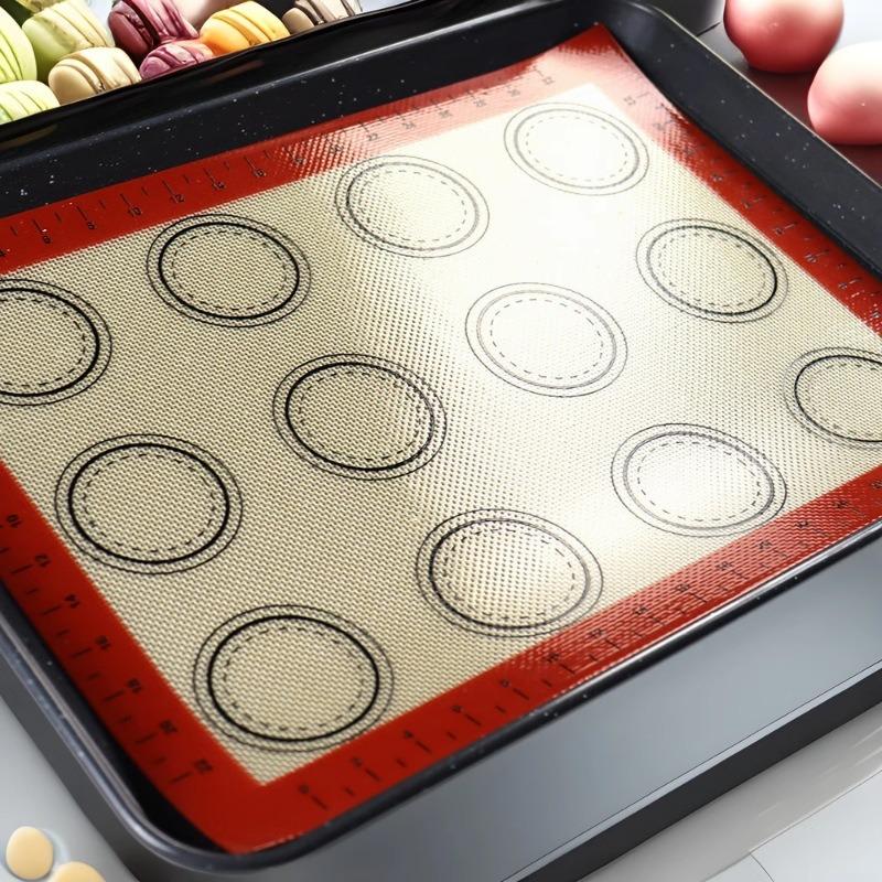 Silicone Baking Mat for Oven with Measurement, Reusable Non Stick Heat Resistant Bakeware Sheets for Macaron Pastry HPMD009