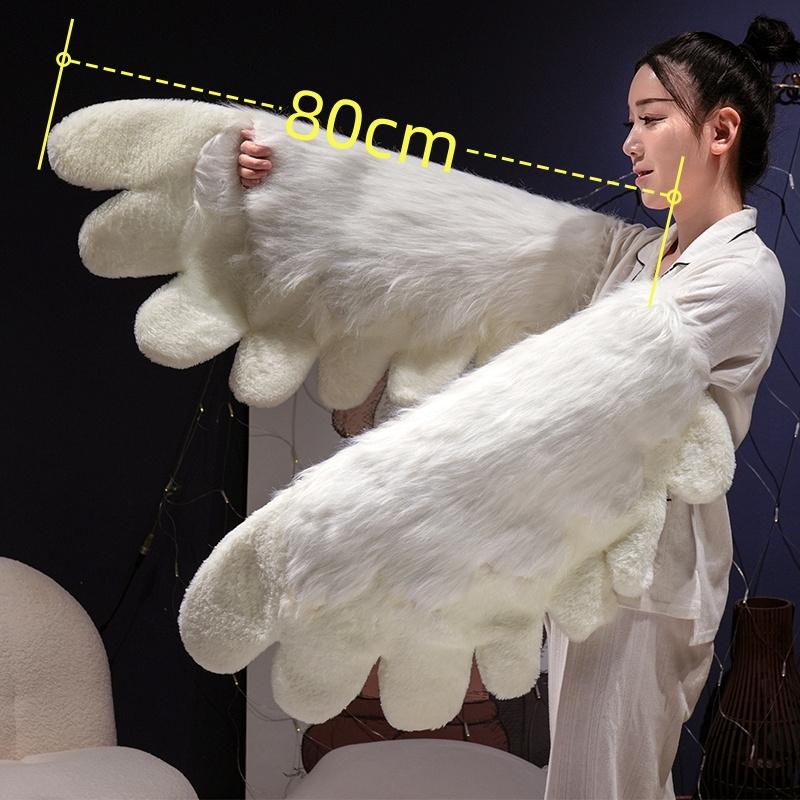 Non-Toxic Creative Cute Cat Claw Glove Plush Toy Fursuit Shoes Wings Cosplay Props White Black Grey Plushies Creative Animal Accessories