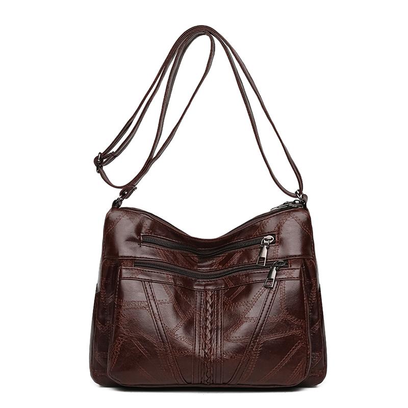 

Жіноча сумка М яка шкіряна сумка через плече Середнього віку Сумка для матері Сумка через плече кавовий