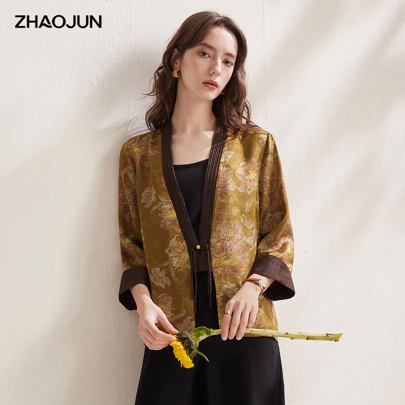 

Zhaojun Women s Silk Chinese Style Peony Print V-Neck Jacket XL