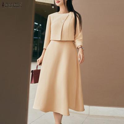 Women Long Sleeve Blouse and Skirts Outfits Two Piece Sets