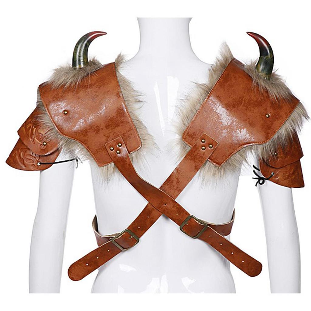 Faux Leather Medieval Shoulder Pauldron Pauldron for Role Play Cosplay Men