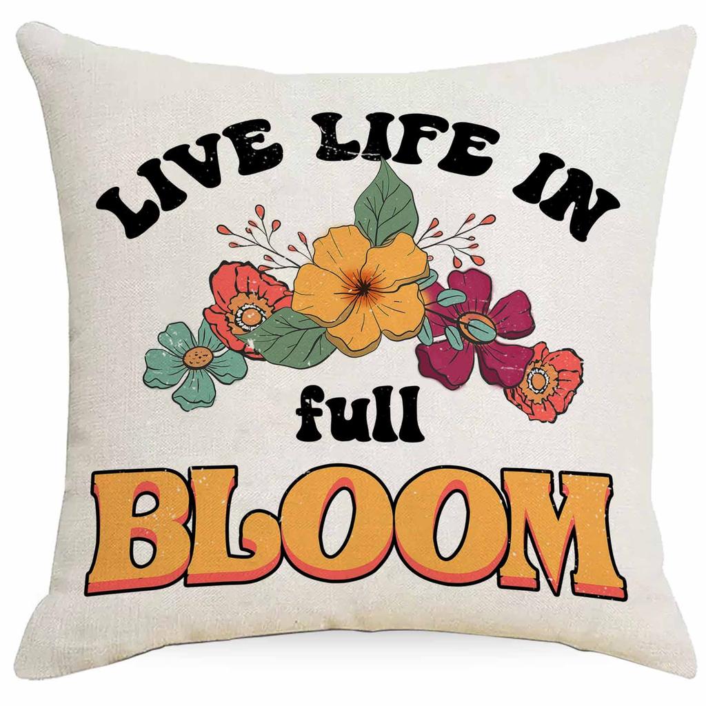 Western Summer Butterfly Bee Flower Pillowcase Home Sofa Cushion Pillowcase Decoration