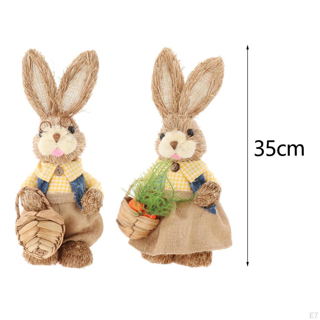Kanin 35 cm Prydnad med Kläder Djur Fotorekvisita Dekoration för Kanin Skulpturer Dekoration för