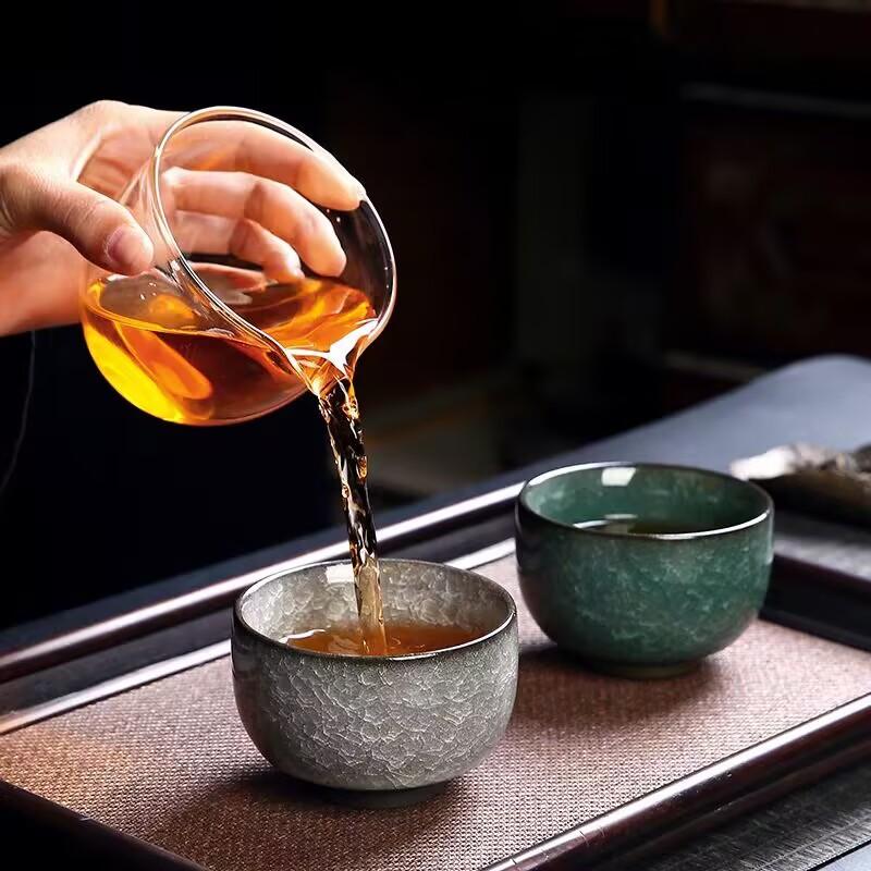Black Ice Flower Master Cup Single Cup High-End Couple Pair Of Kung Fu Teacups Tea Cup Ice Crack Tea Cup Tea Bowl