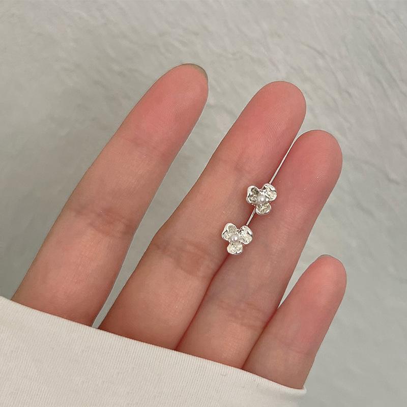 S925 Silver Stud Earrings Women's Ear Hole Earrings Niche Design Earbone Studs High-end Earrings