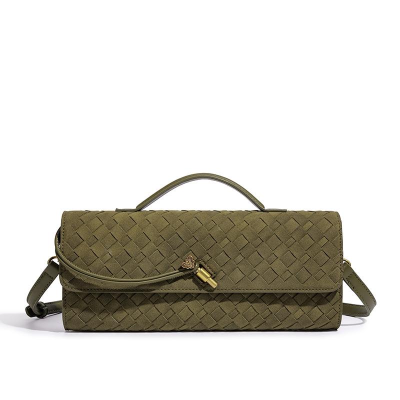 Hot Selling and Popular European and American Retro Fashion Frosted Pure Handmade Woven Handbag, Single Shoulder Diagonal Cross Women's Bag
