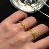 Exquisite Diamond Studded Geometric Female Ring Couple Style Yellow New Design Light Luxury Fashion Rings for Women Jewelry Gift