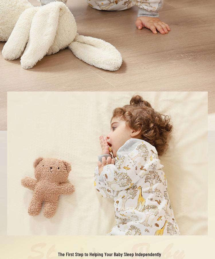 2024 Bamboo Cotton Baby Sleeping Bag - Four-Layer, Footed, for Spring/Autumn, Anti-Kick Blanket for Kindergarten and Air-Conditioned Rooms