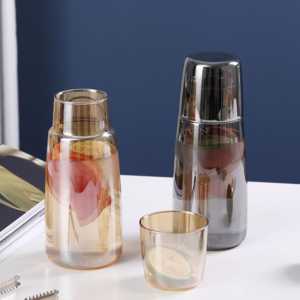 Set Carafa Apă Noptieră Sticlă Modernă Apă cu Pahar pentru Bucătărie Dormitor Noptieră