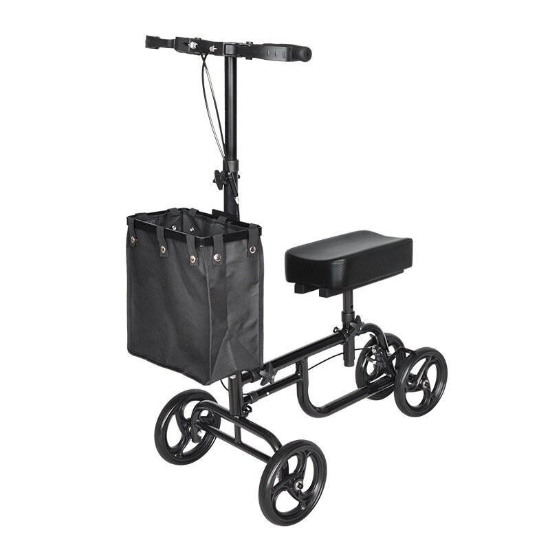 Foldable Assistive Walking Cart Elderly Four Wheel Knee Scooter Elderly Ankle Injuries Mobility Scooter