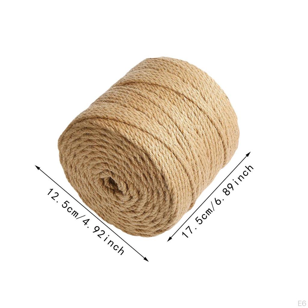 Jute Twine String 328 Feet Rope DIY Crafting Accessories Decoration Brown Hemp for Packing Cat